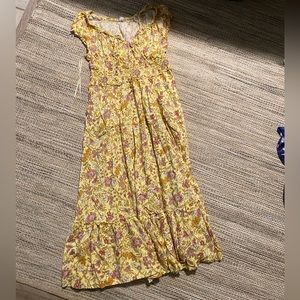 Old Navy Yellow and Pink Floral Long Dress